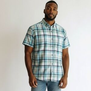 Old Navy plaid short sleeve shirt.